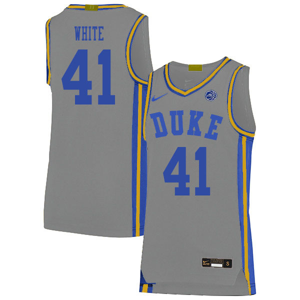 2020 Men #41 Jack White Duke Blue Devils College Basketball Jerseys Sale-Gray